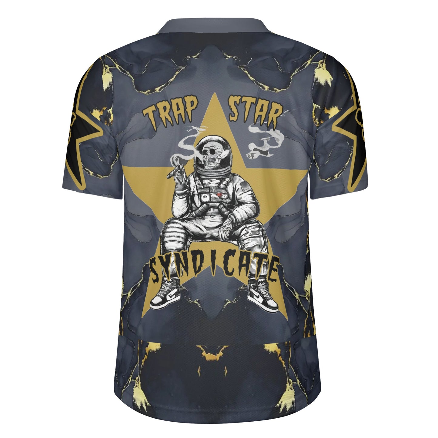 T.S.S. Trap Star Syndicate Mens Black Rugby Jersey