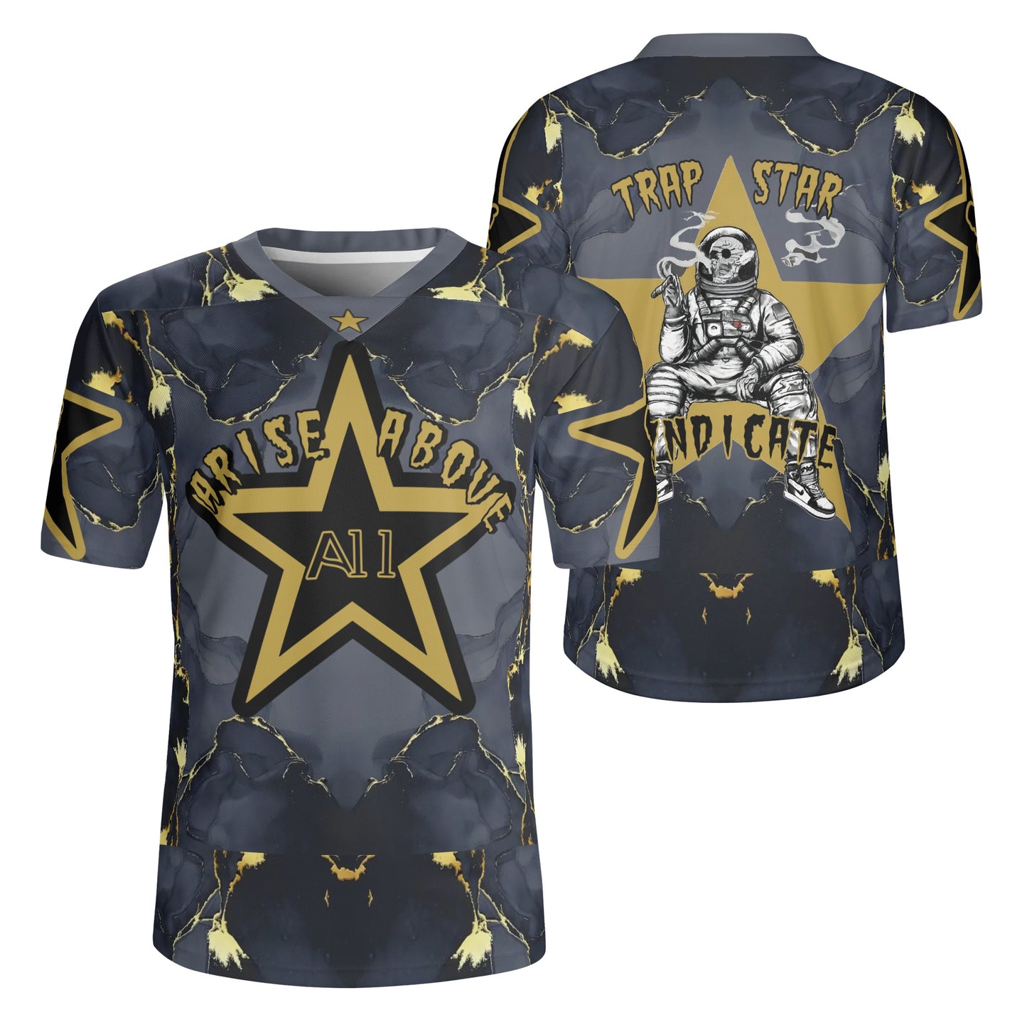 T.S.S. Trap Star Syndicate Mens Black Rugby Jersey