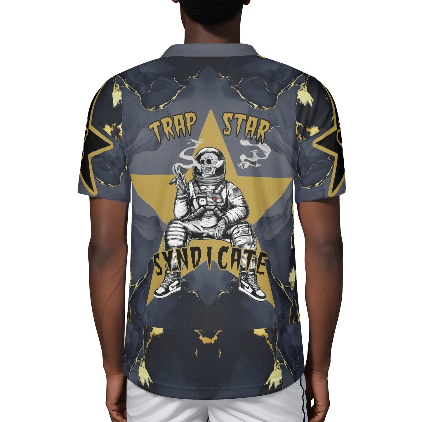 T.S.S. Trap Star Syndicate Mens Black Rugby Jersey