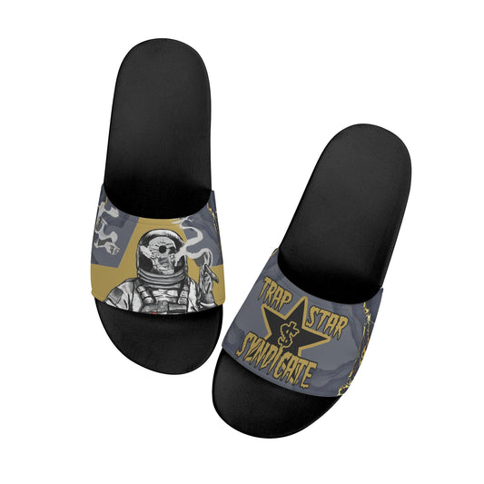 T.S.S. Trap Star Syndicate Mens Black Star Slides