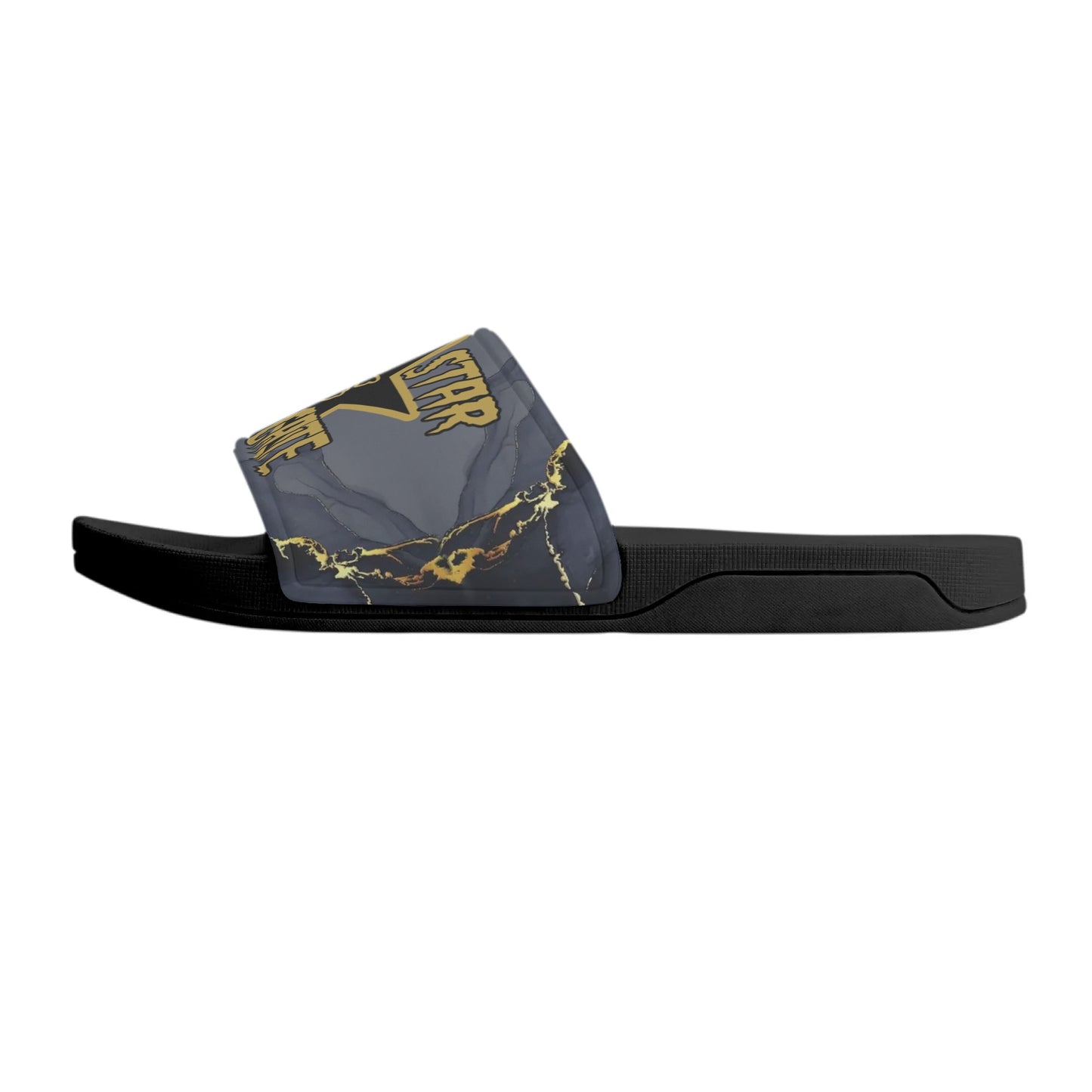 T.S.S. Trap Star Syndicate Mens Black Star Slides