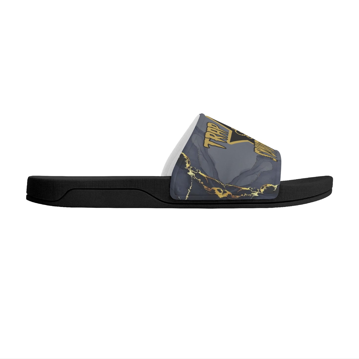 T.S.S. Trap Star Syndicate Mens Black Star Slides