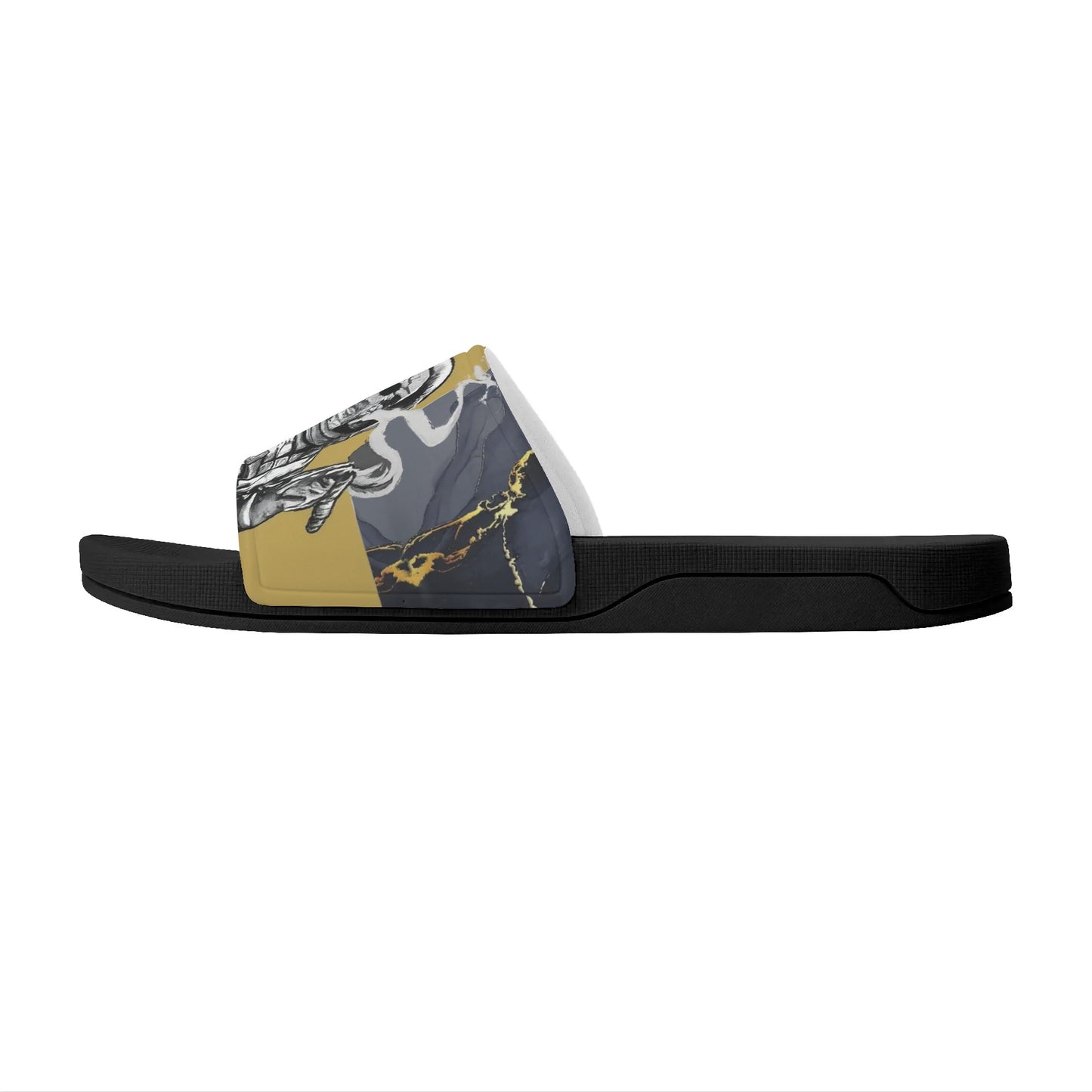 T.S.S. Trap Star Syndicate Mens Black Star Slides