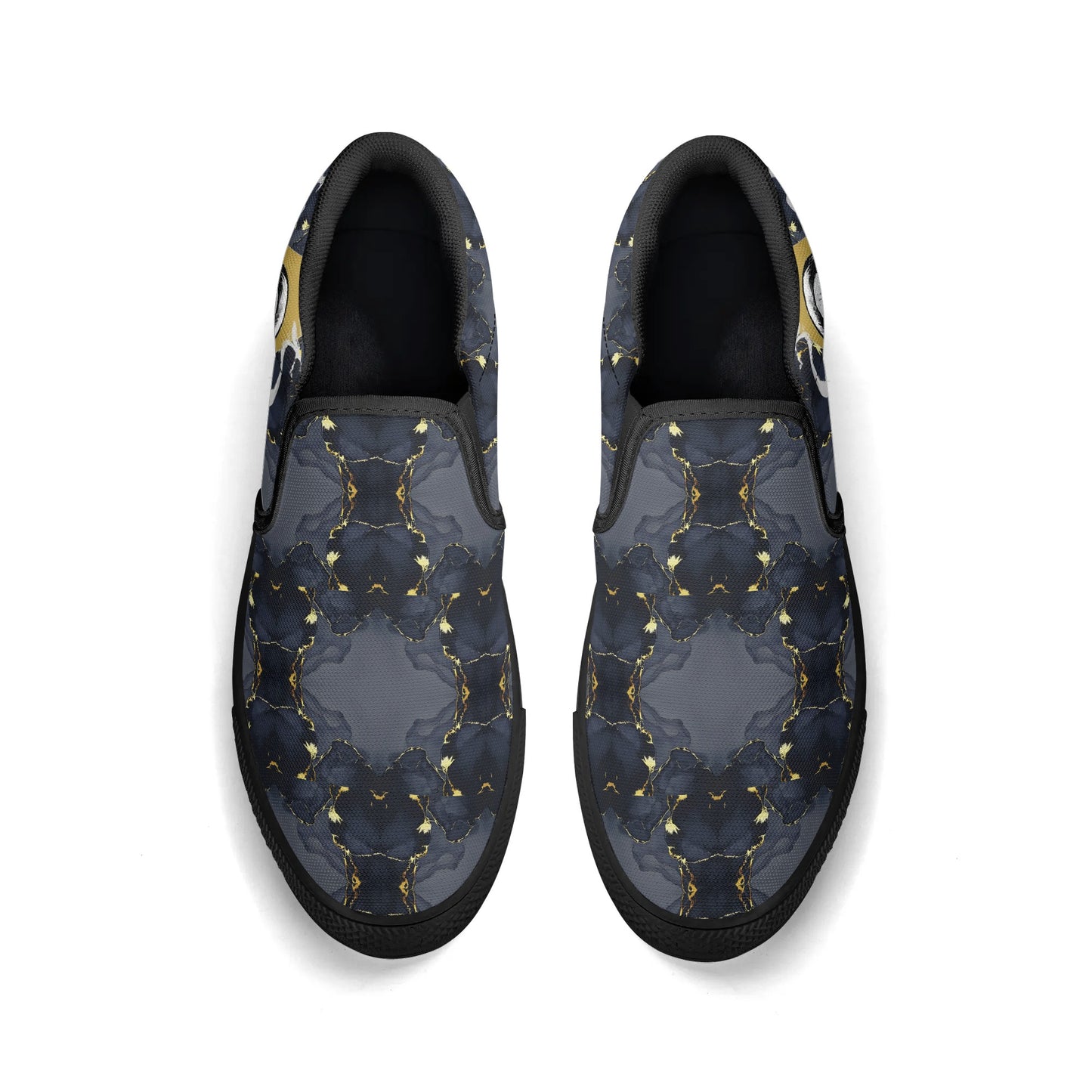 T.S.S. Trap Star Syndicate Mens Black Slip On Star Kicks