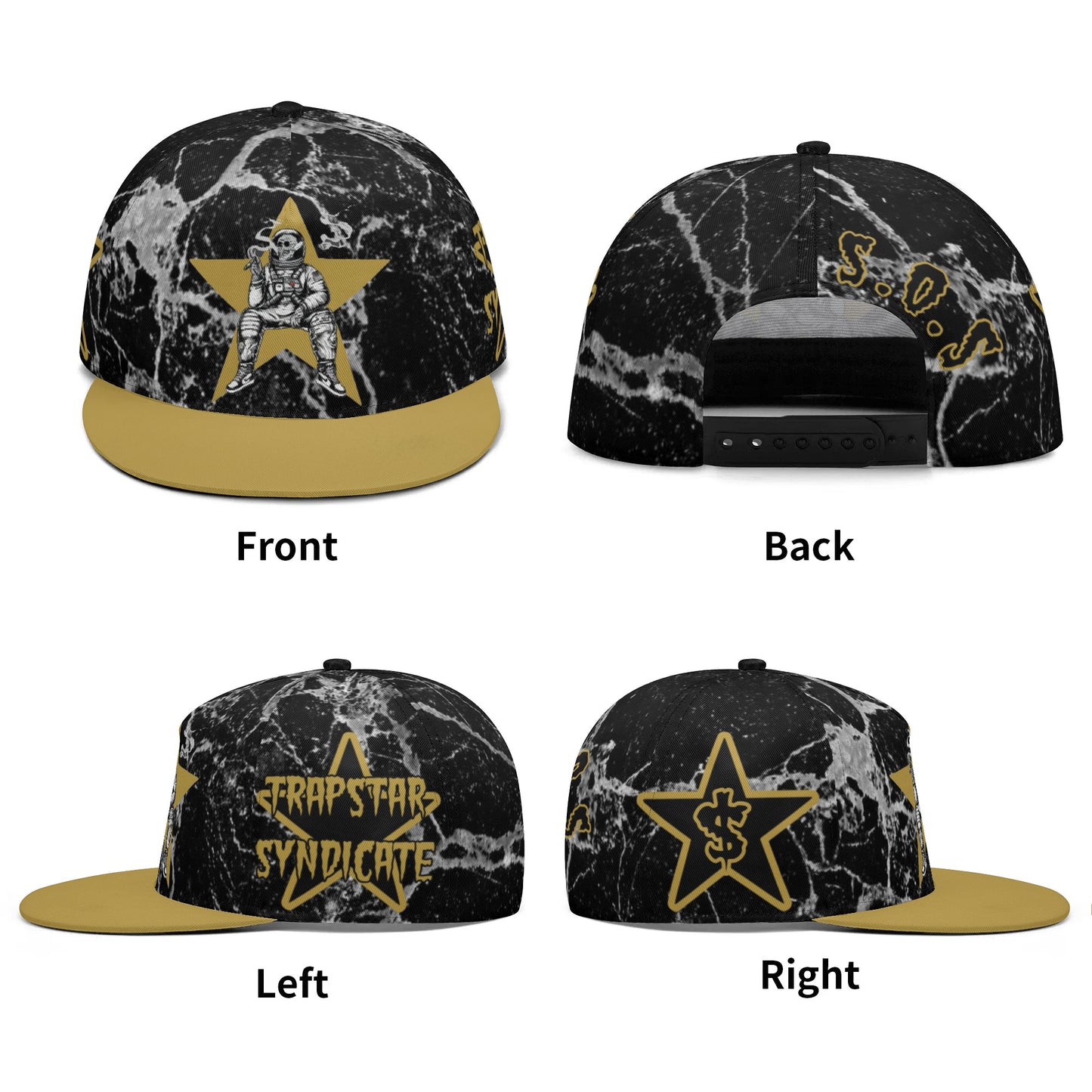 T.S.S. Trap Star Syndicate Black Snapbacks