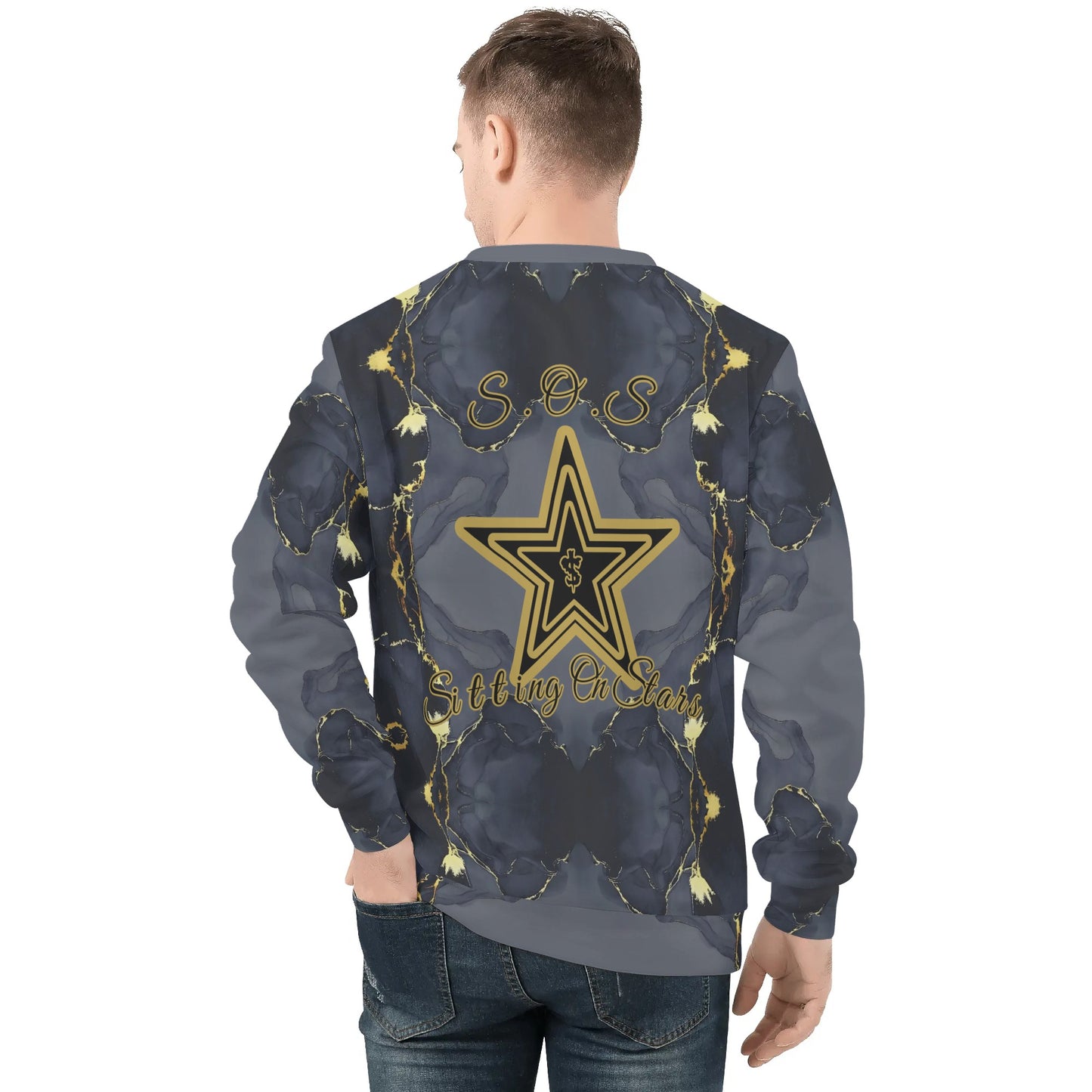 T.S.S. Trap Star Syndicate Mens Black Crew Neck Sweatshirt