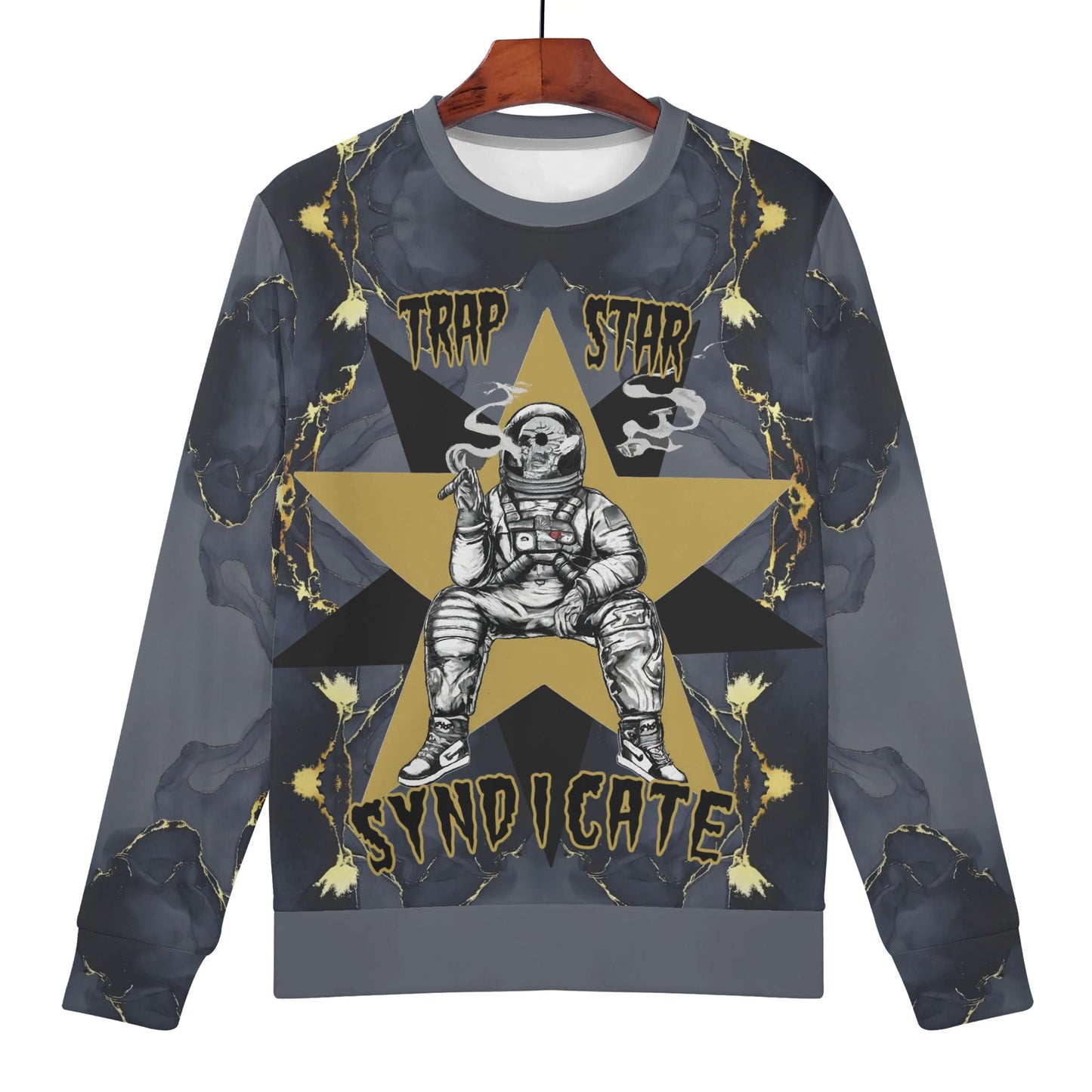 T.S.S. Trap Star Syndicate Mens Black Crew Neck Sweatshirt