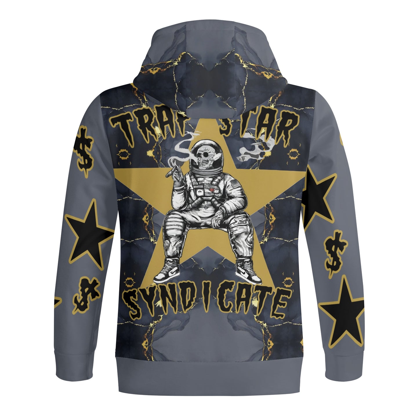 T.S.S. Trap Star Syndicate Black Adult Full Zip Turtleneck Hoodie Streetwear