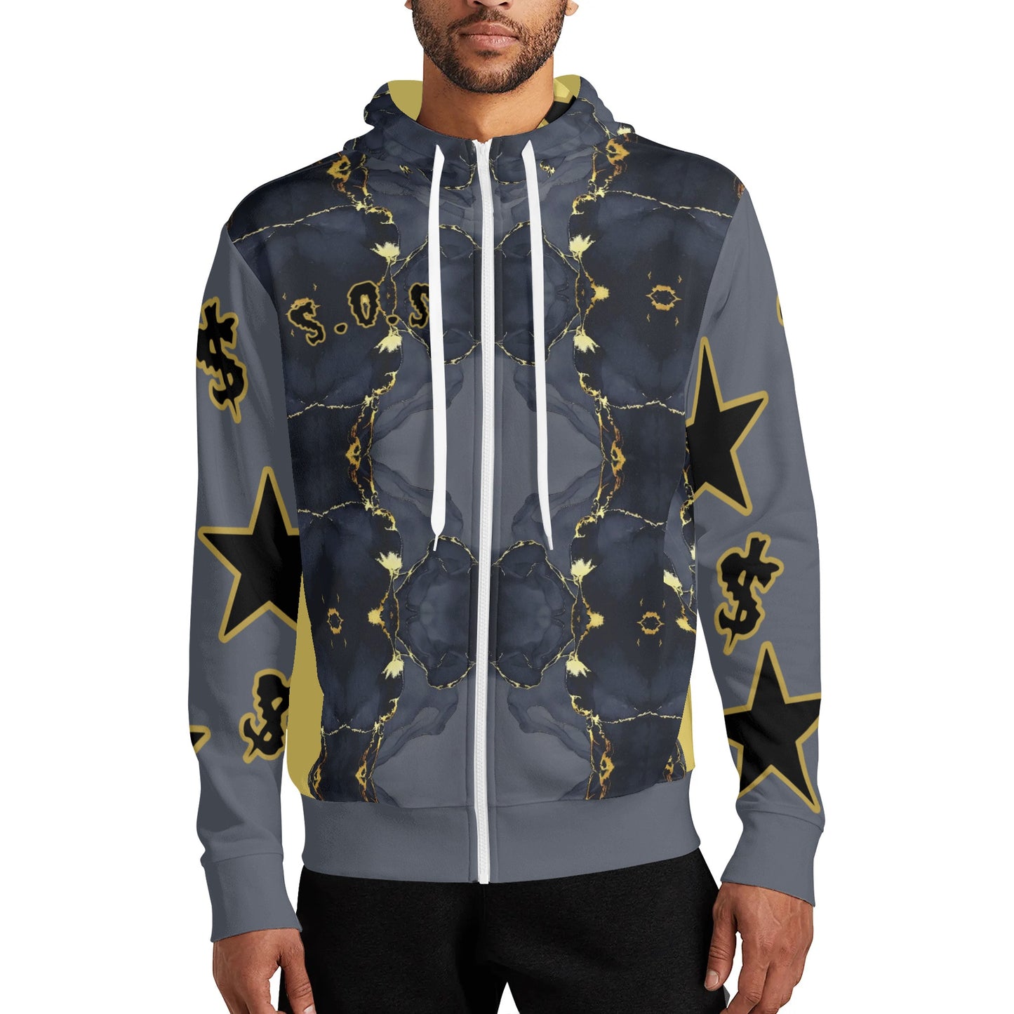 T.S.S. Trap Star Syndicate Black Adult Full Zip Turtleneck Hoodie Streetwear