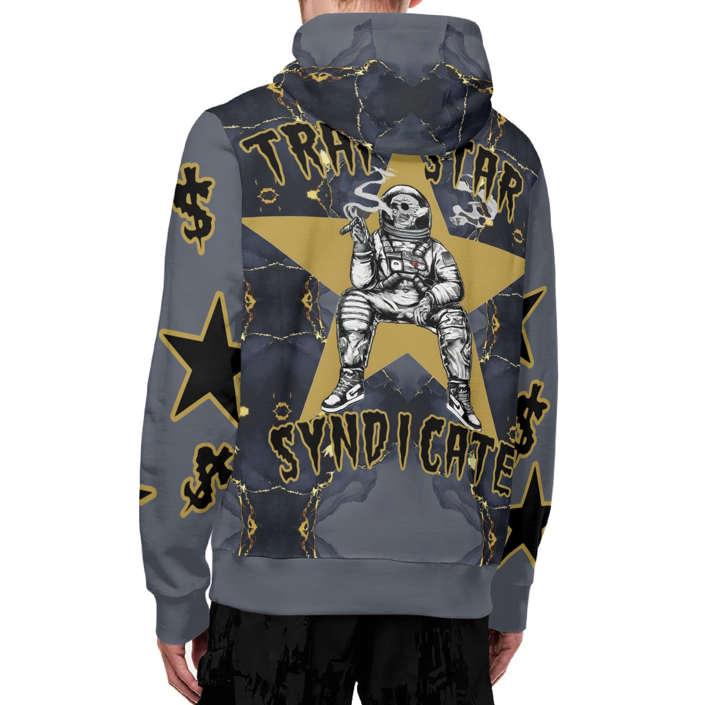 T.S.S. Trap Star Syndicate Black Adult Full Zip Turtleneck Hoodie Streetwear