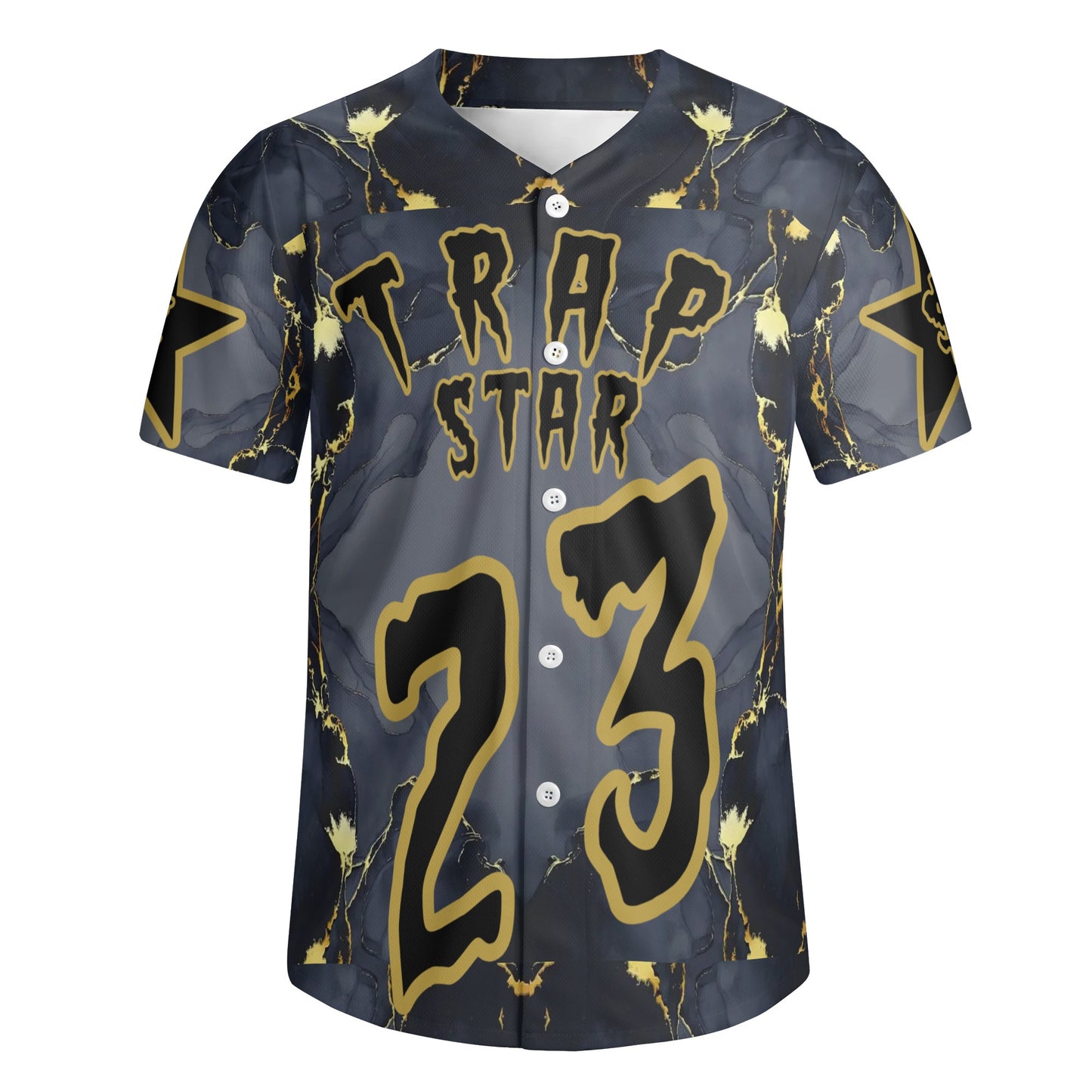 T.S.S. Trap Star Syndicate Mens Black Short Sleeve Baseball Jersey