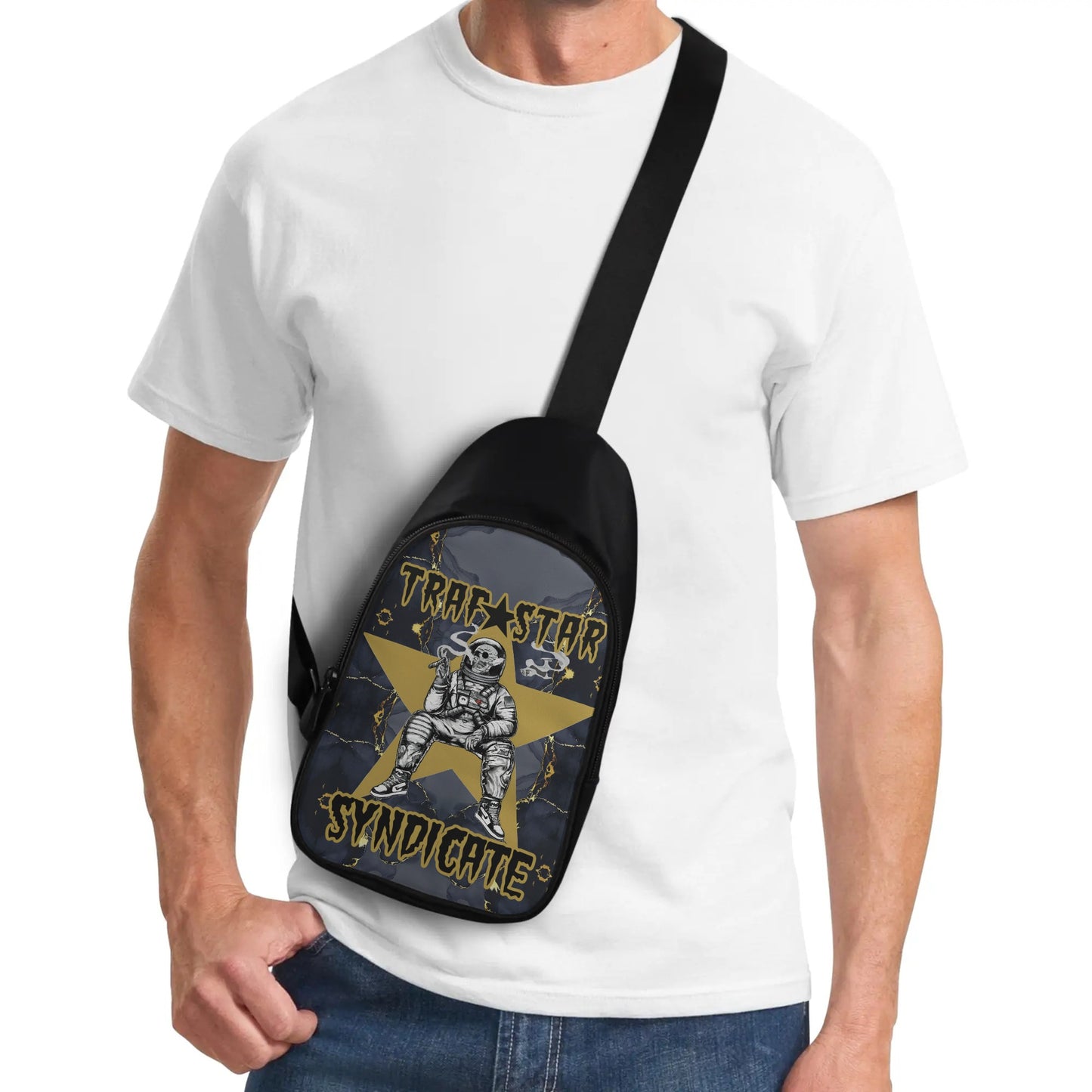 T.S.S. Trap Star Syndicate Black Chest Bag