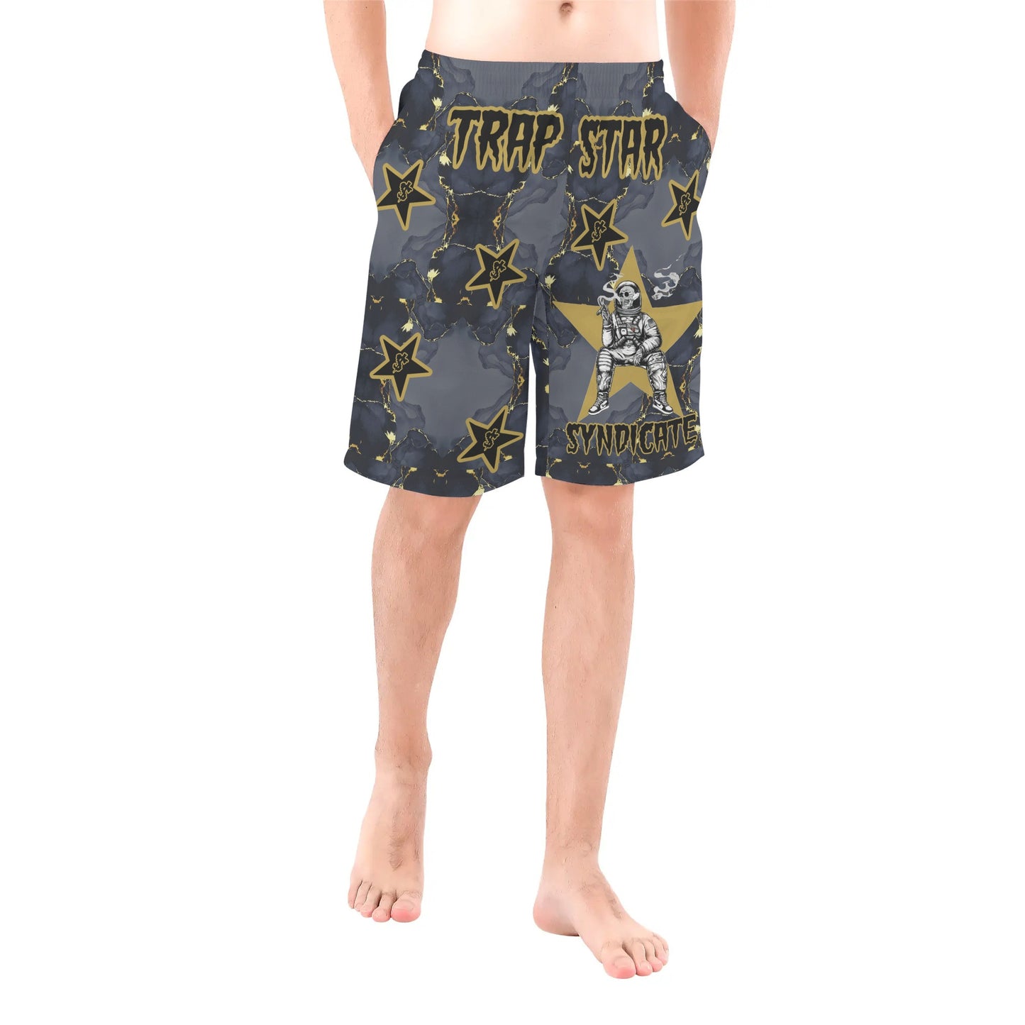 T.S.S. Trap Star Syndicate Mens Black Shorts