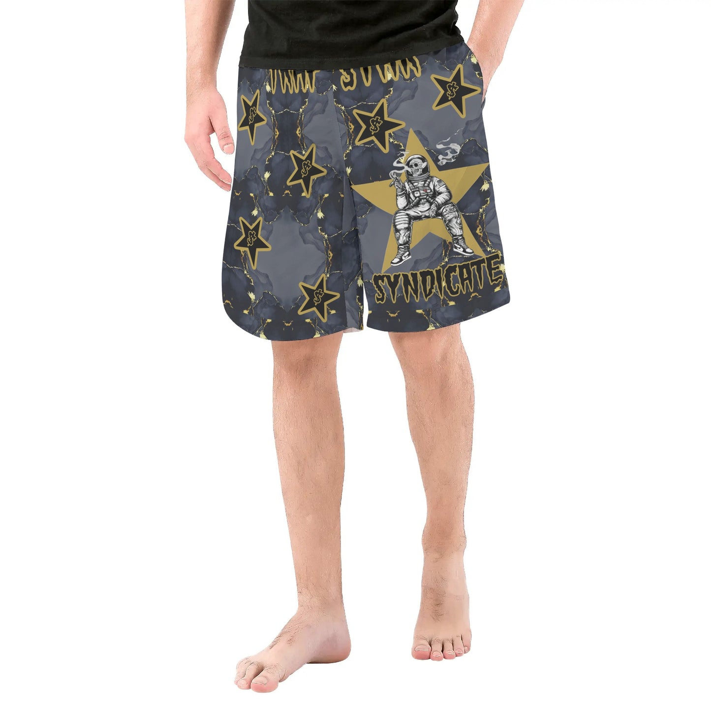 T.S.S. Trap Star Syndicate Mens Black Shorts