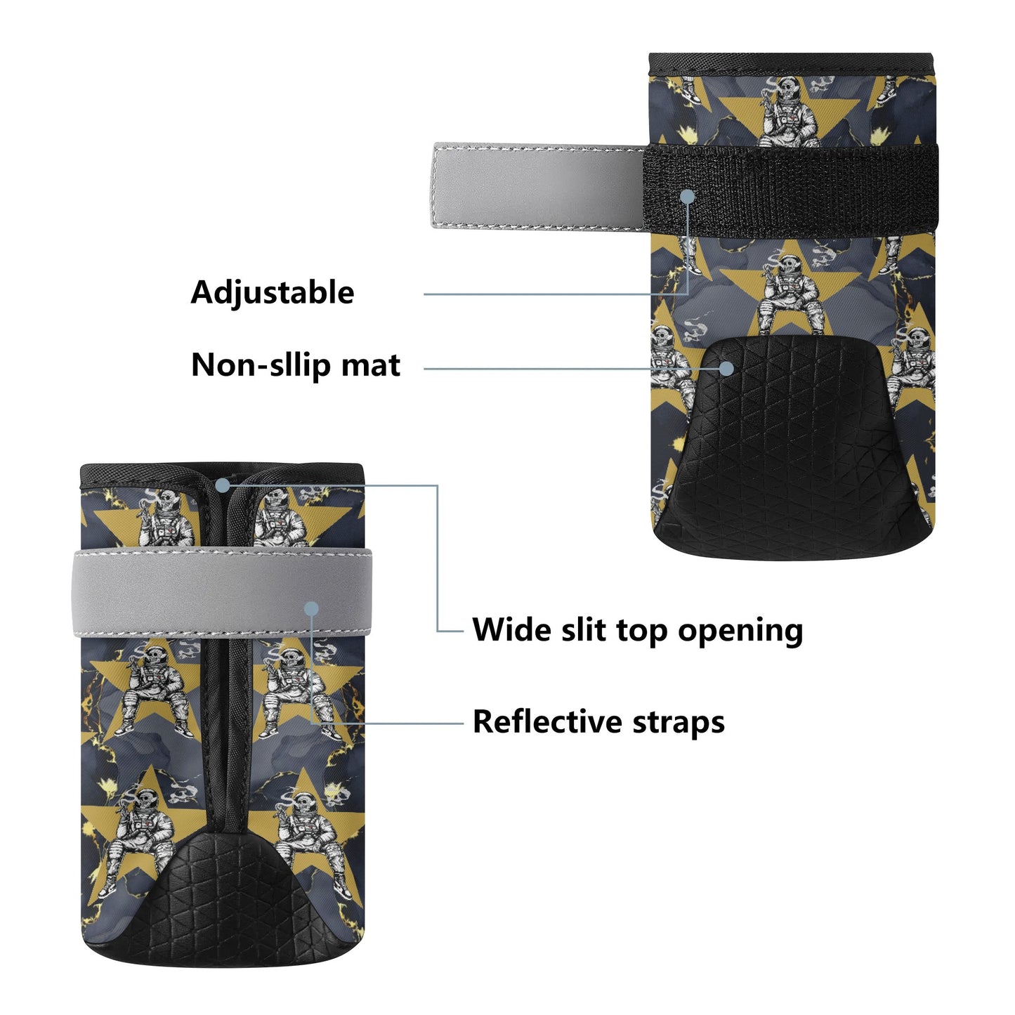 T.S.S. Trap Star Syndicate Black Non Slip Dog Socks