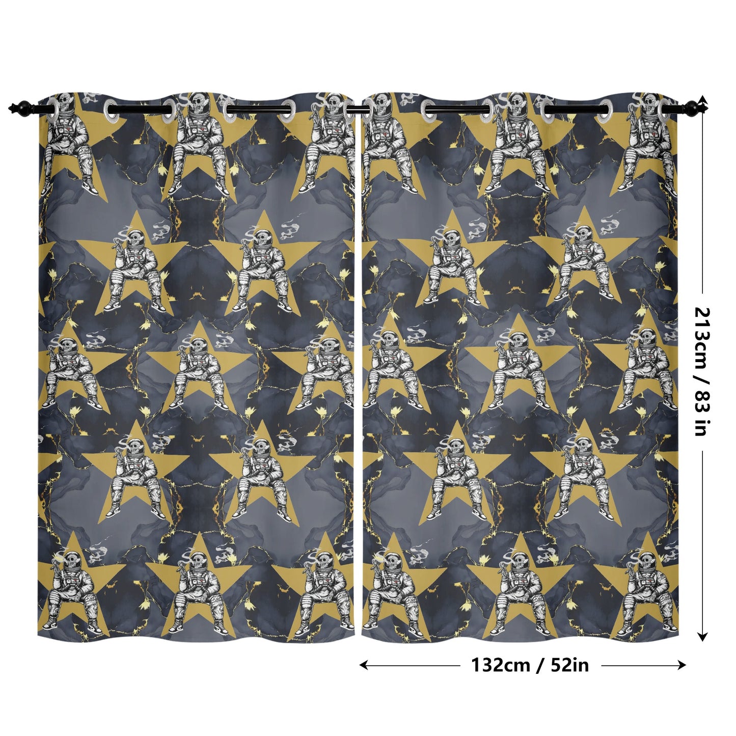 T.S.S. Trap Star Syndicate Window Curtains (2 PCS) 132X213 CM