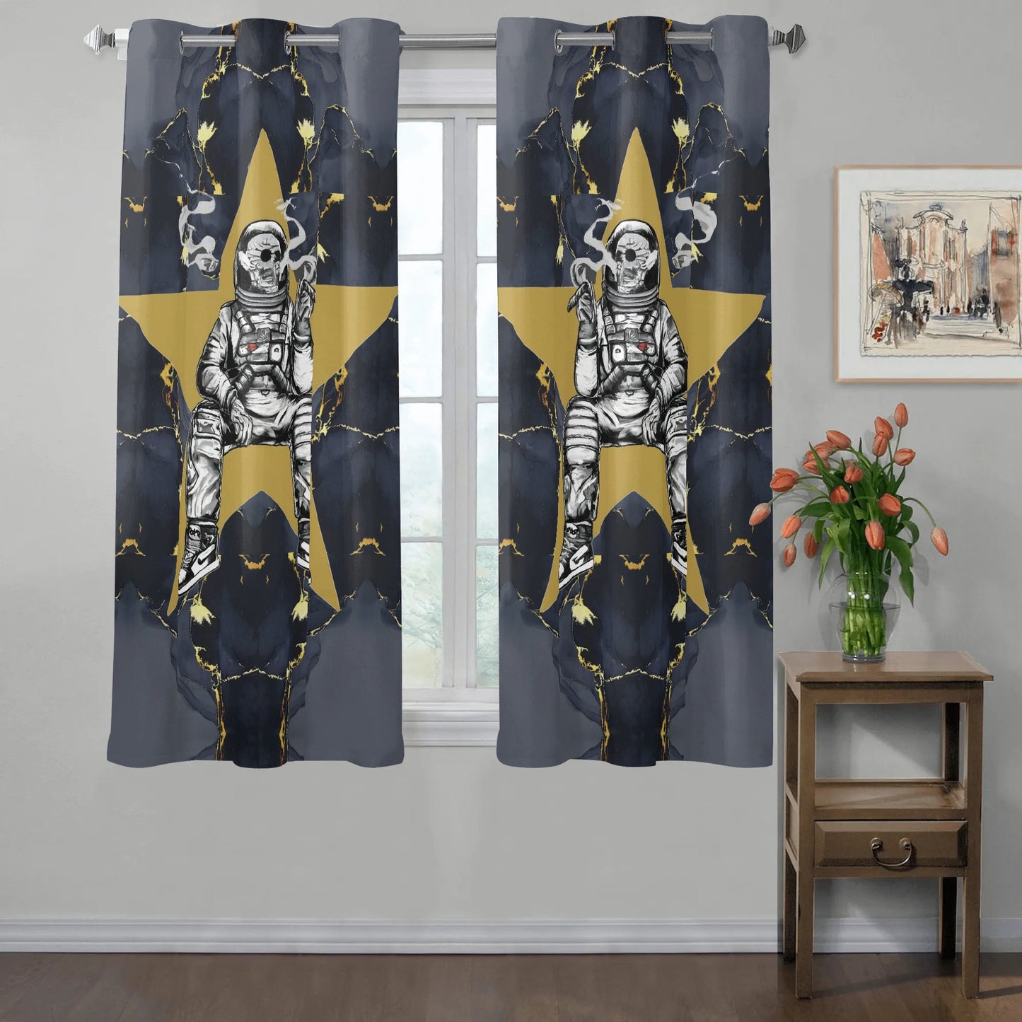 T.S.S. Trap Star Syndicate Window Curtains (2 PCS) 132X183 CM