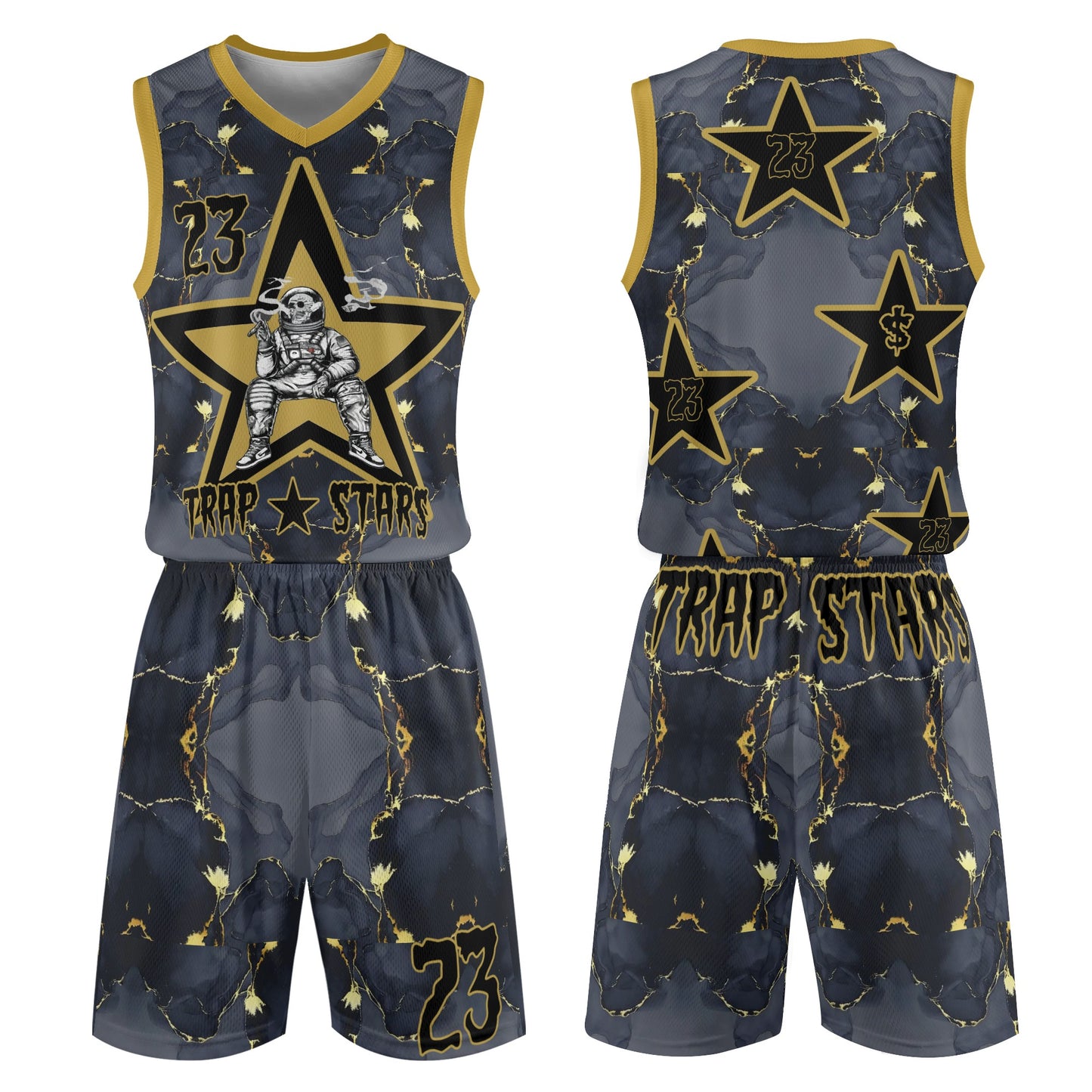 T.S.S. Trap Star Syndicate Adult Basketball Sports Uniform Jersey & Shorts