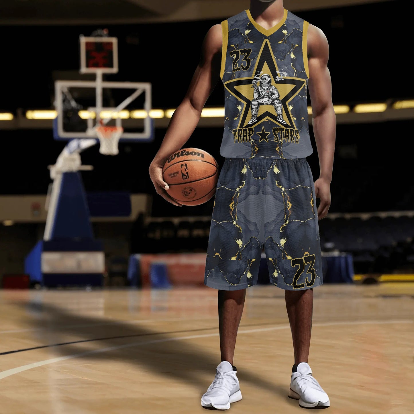 T.S.S. Trap Star Syndicate Adult Basketball Sports Uniform Jersey & Shorts