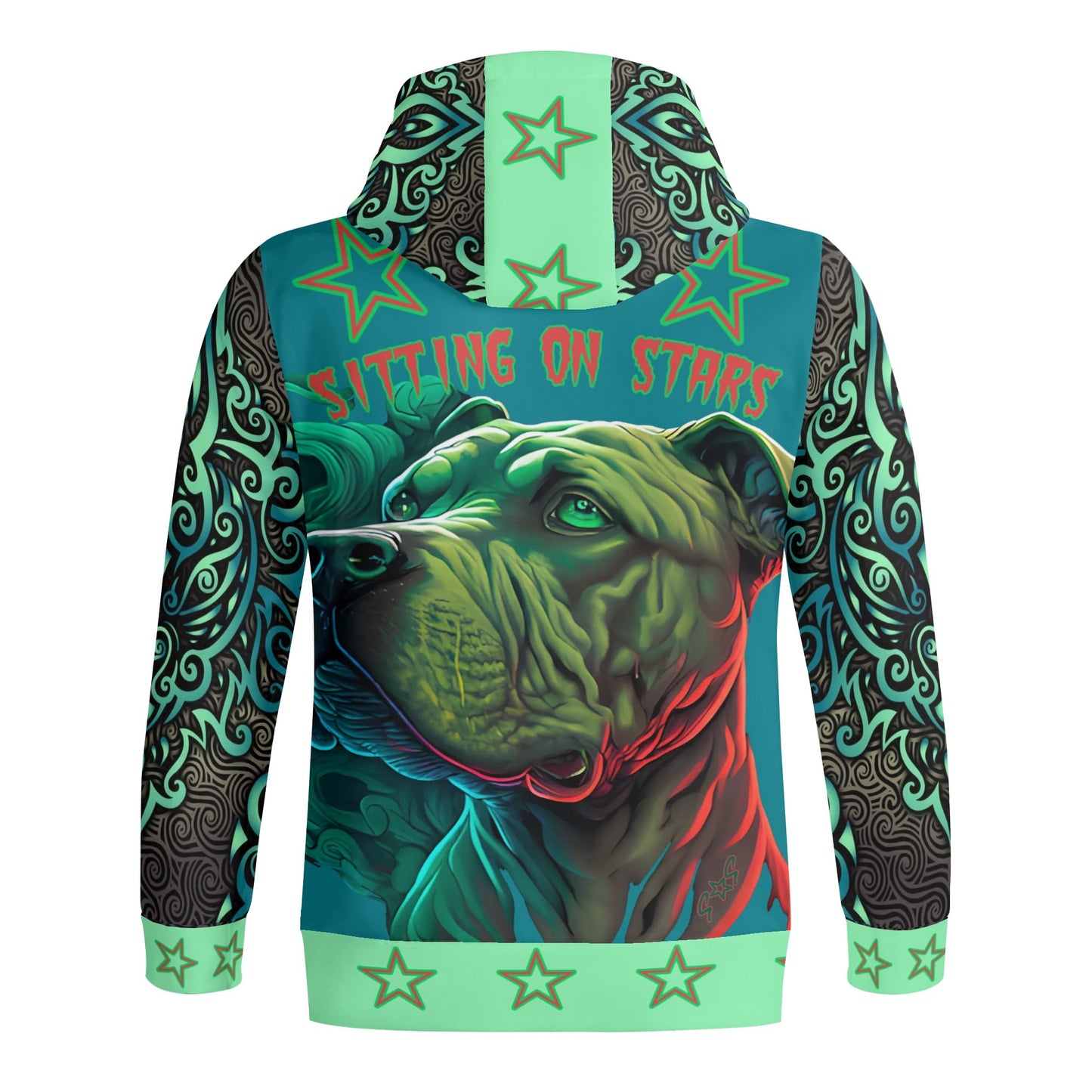 D.D.W. Doggys Dog World Complex Adult Full Zip Turtleneck Hoodie Streetwear