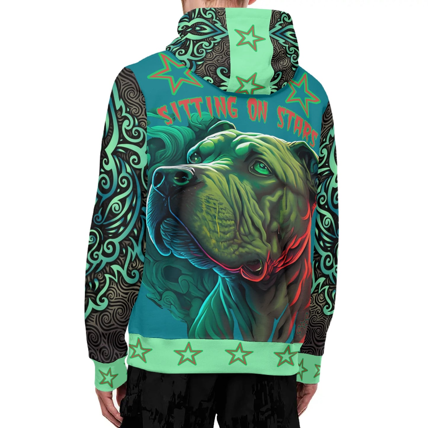 D.D.W. Doggys Dog World Complex Adult Full Zip Turtleneck Hoodie Streetwear