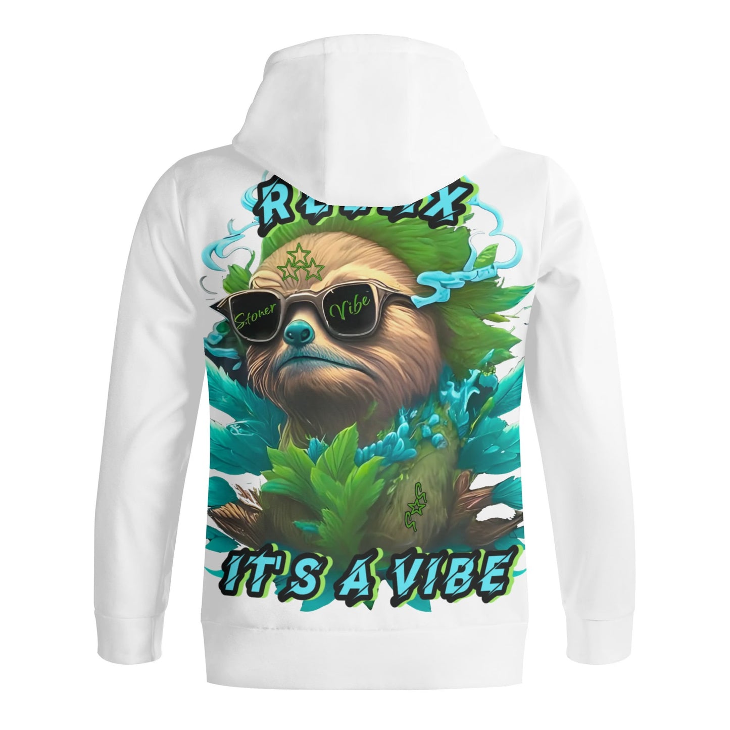 Slothfully Elevated White Complex Adult Full Zip Turtleneck Hoodie Streetwear