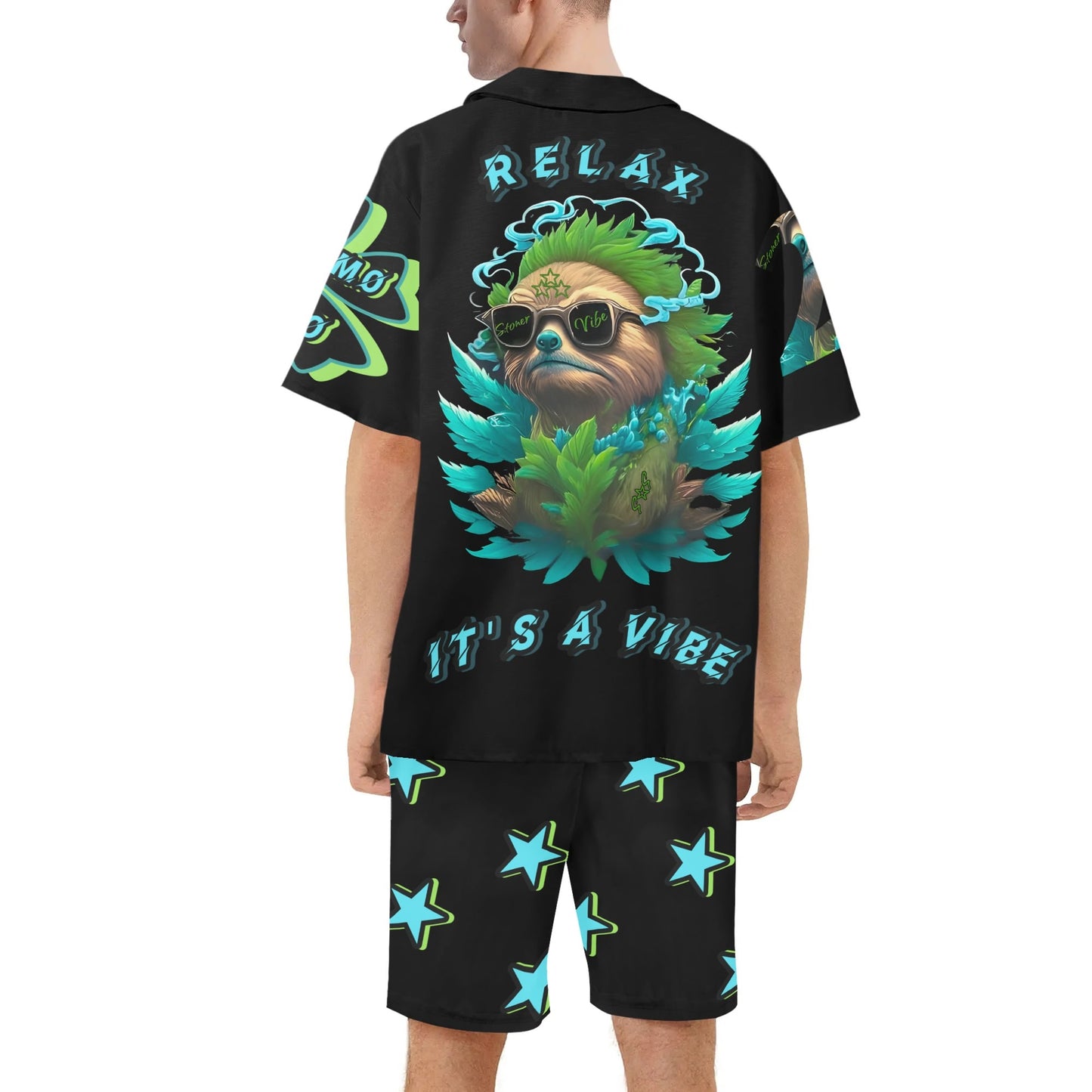 Slothfully Elevated Mens Short Sleeve Shirt and Shorts Set