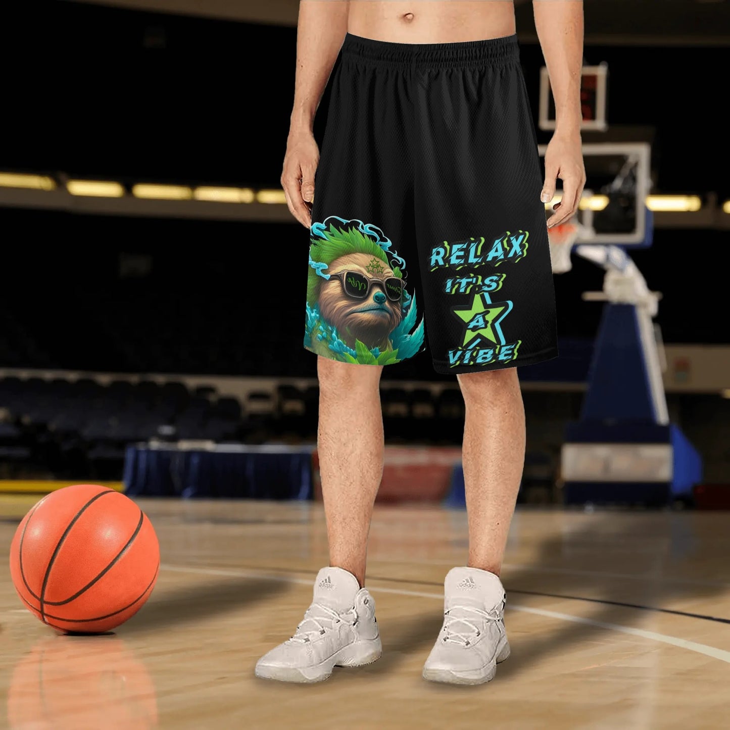 Slothfully Elevated Mens Basketball Shorts