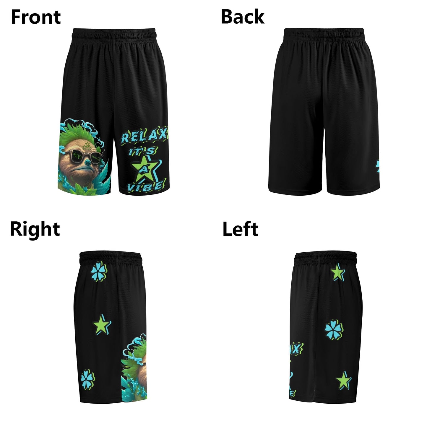 Slothfully Elevated Mens Basketball Shorts