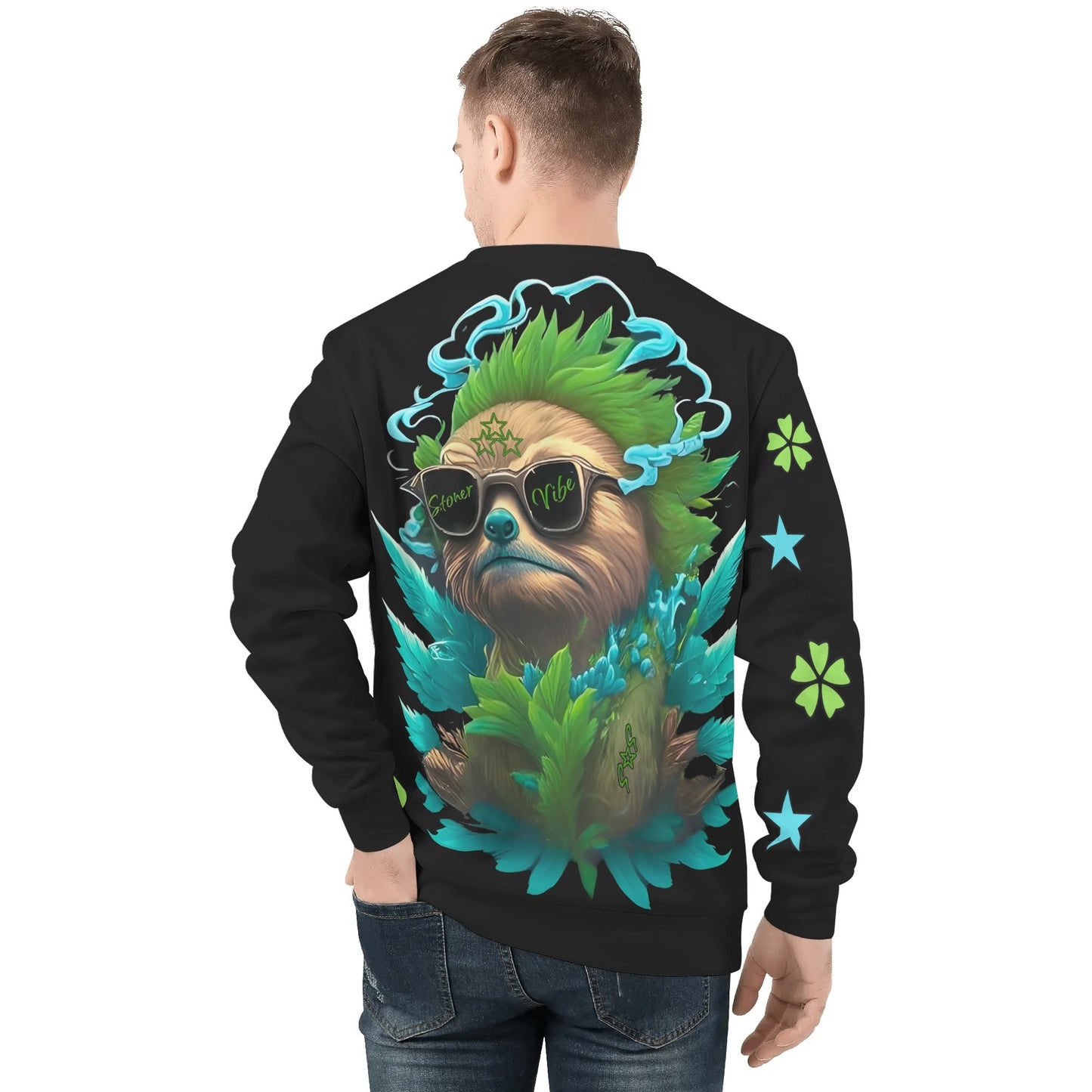 Slothfully Elevated Mens Black Crew Neck Sweatshirt