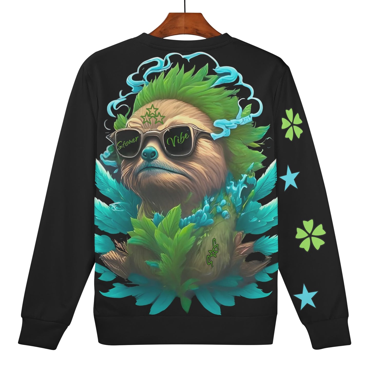 Slothfully Elevated Mens Black Crew Neck Sweatshirt