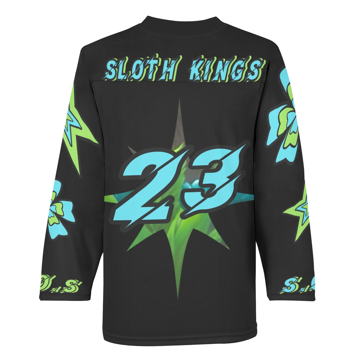 Slothfully Elevated Mens Black Hockey Jersey Long Sleeve Shirt