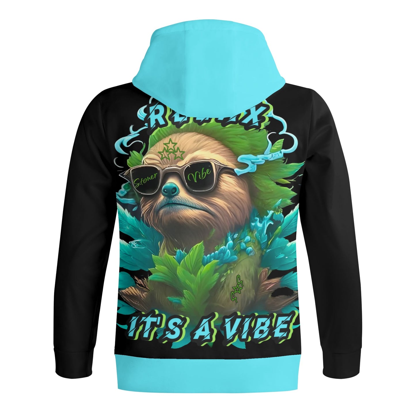 Slothfully Elevated Black Complex Adult Full Zip Turtleneck Hoodie Streetwear