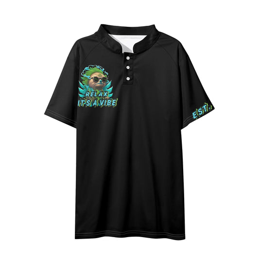 Slothfully Elevated Mens Button Up Short Sleeve Polo Shirts