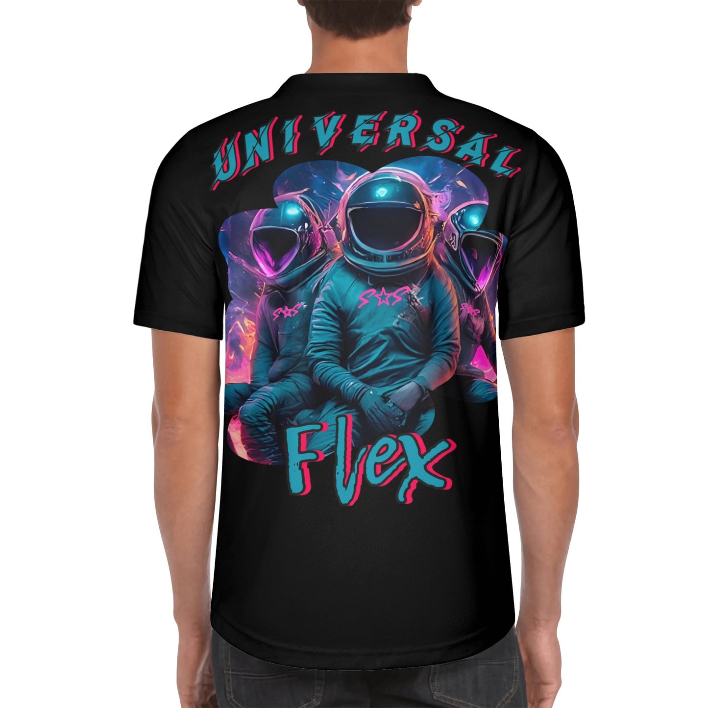 Universal Flex Black Short Sleeve Baseball Jersey