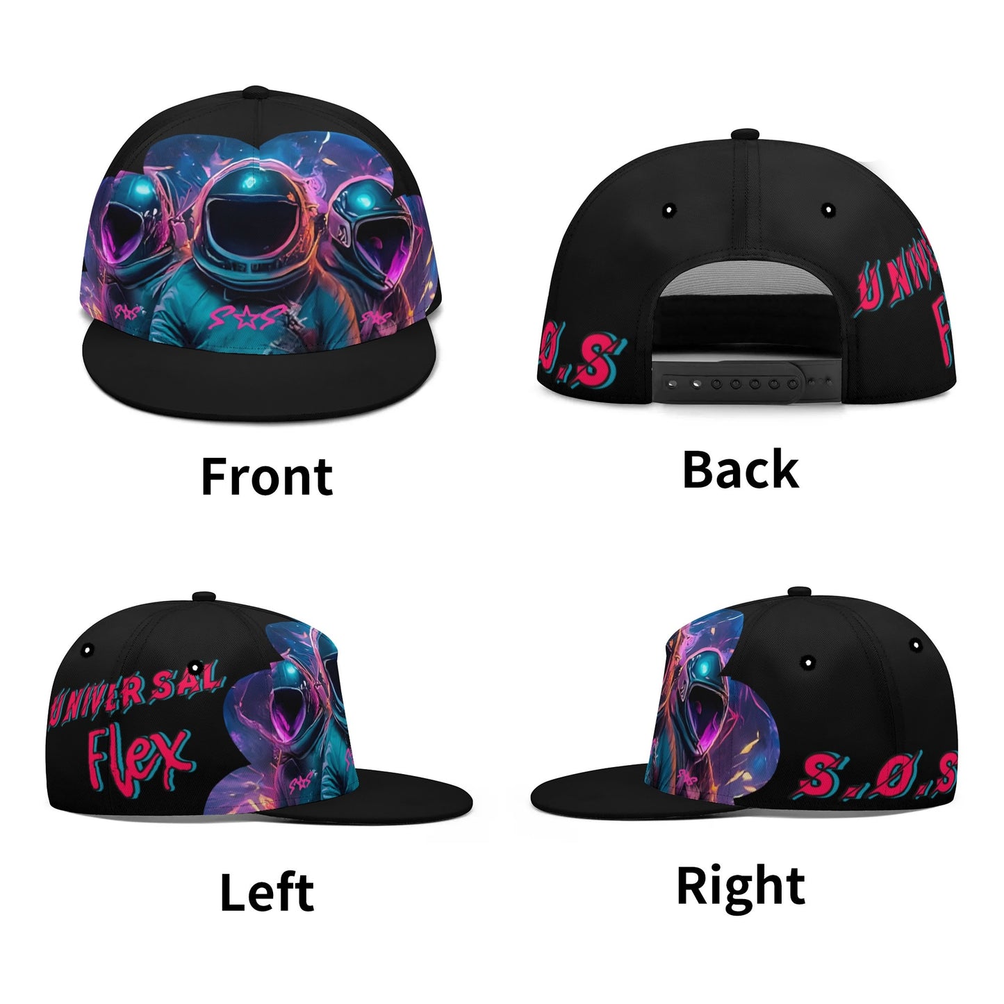 Universal Flex Black Classic Snapbacks