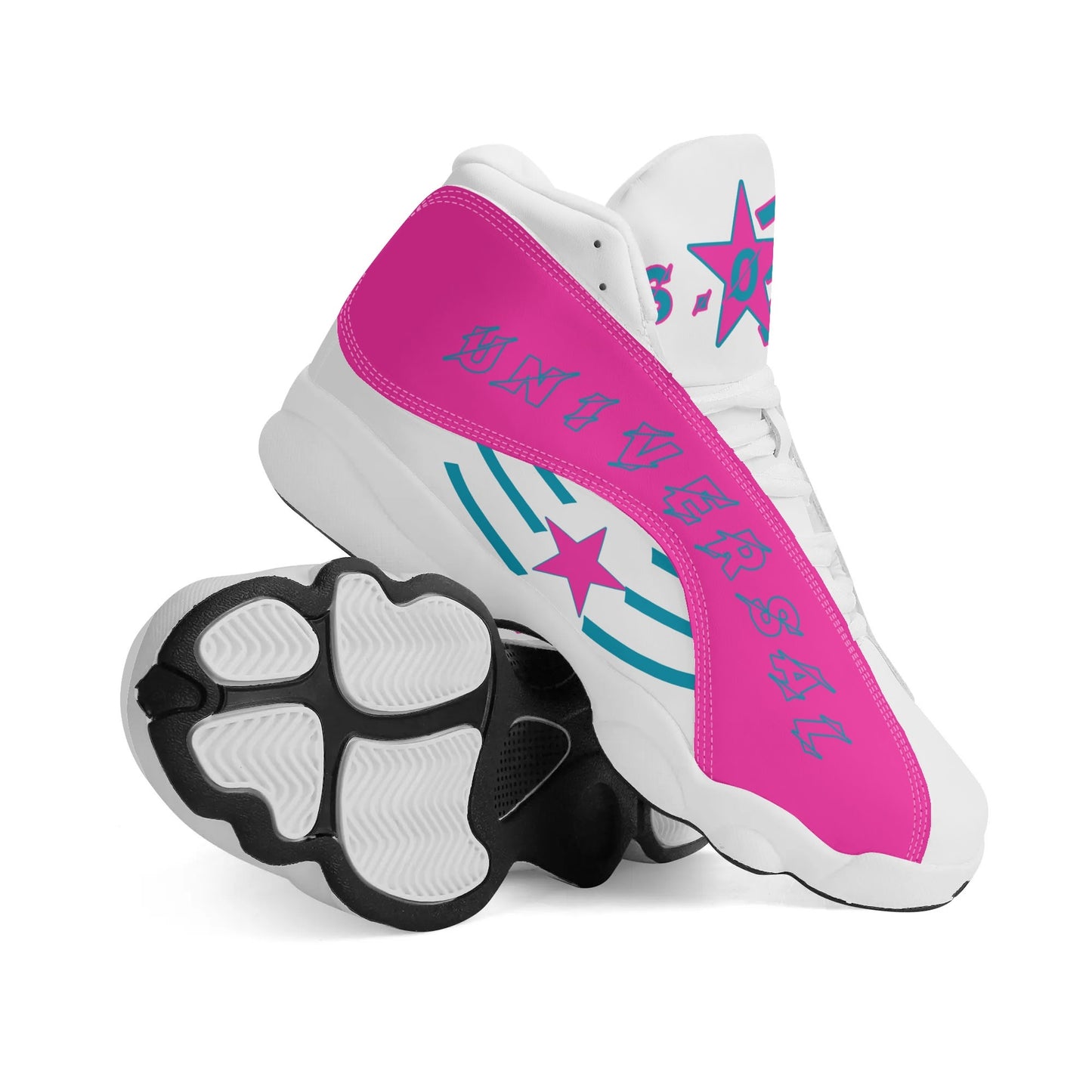 Universal Flex Womens White/Pink  Universal  Q-1s Leather Star Kicks