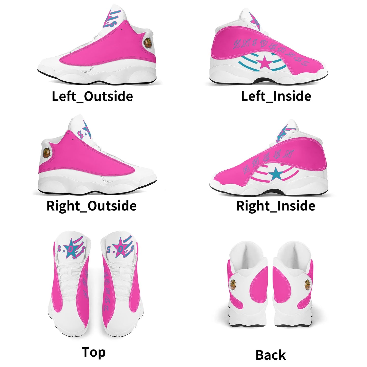 Universal Flex Womens White/Pink  Universal  Q-1s Leather Star Kicks