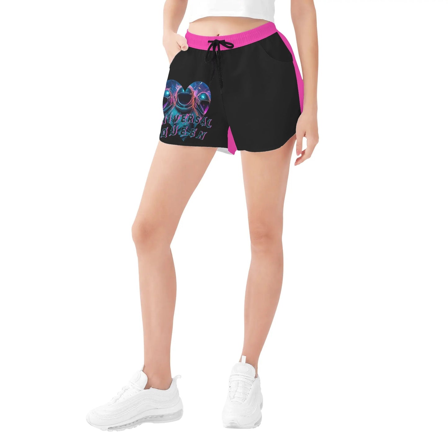 Universal Queen Womens Black/Pink Shorts