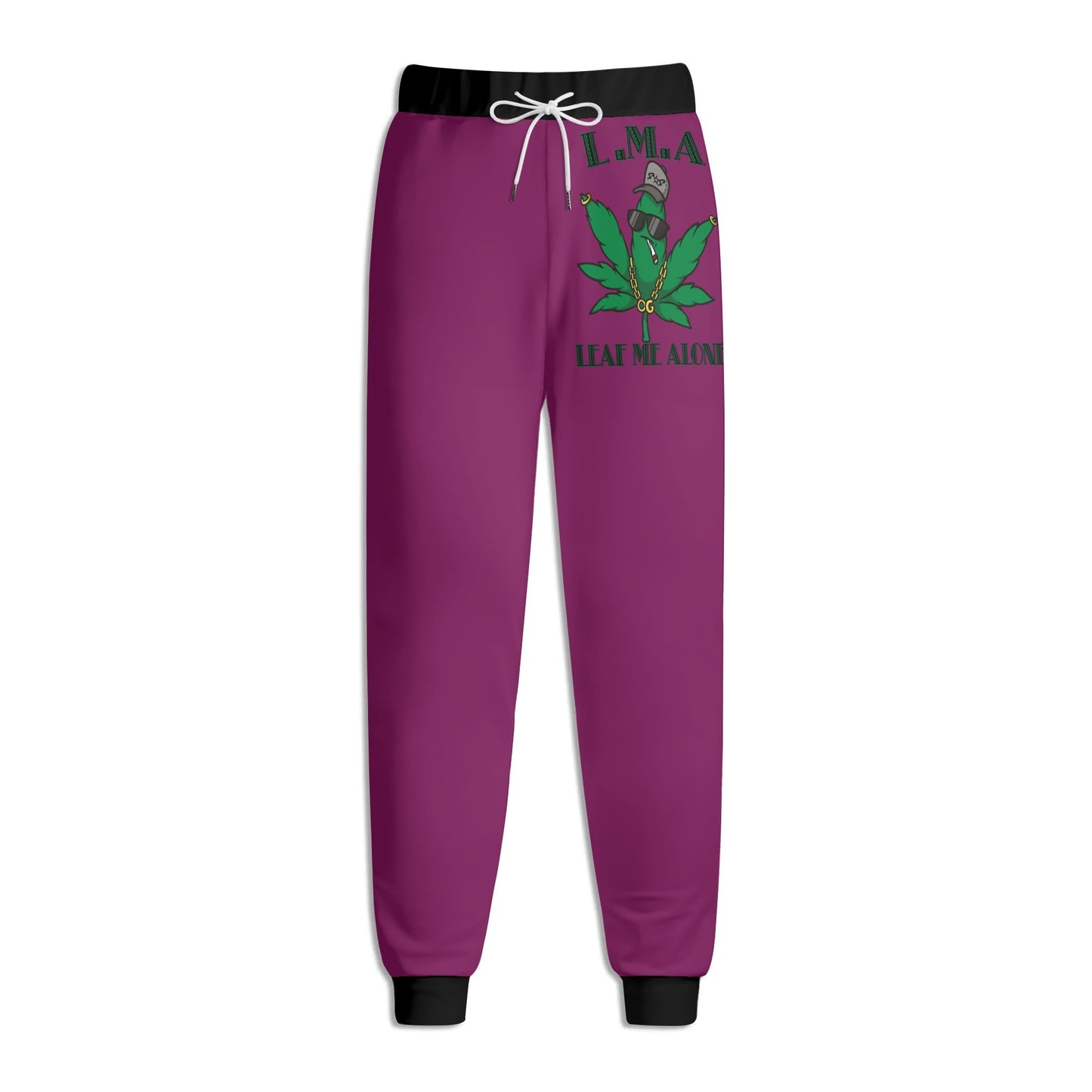 L.M.A. Leaf Me Alone 420  Mens Purple Sweatpants