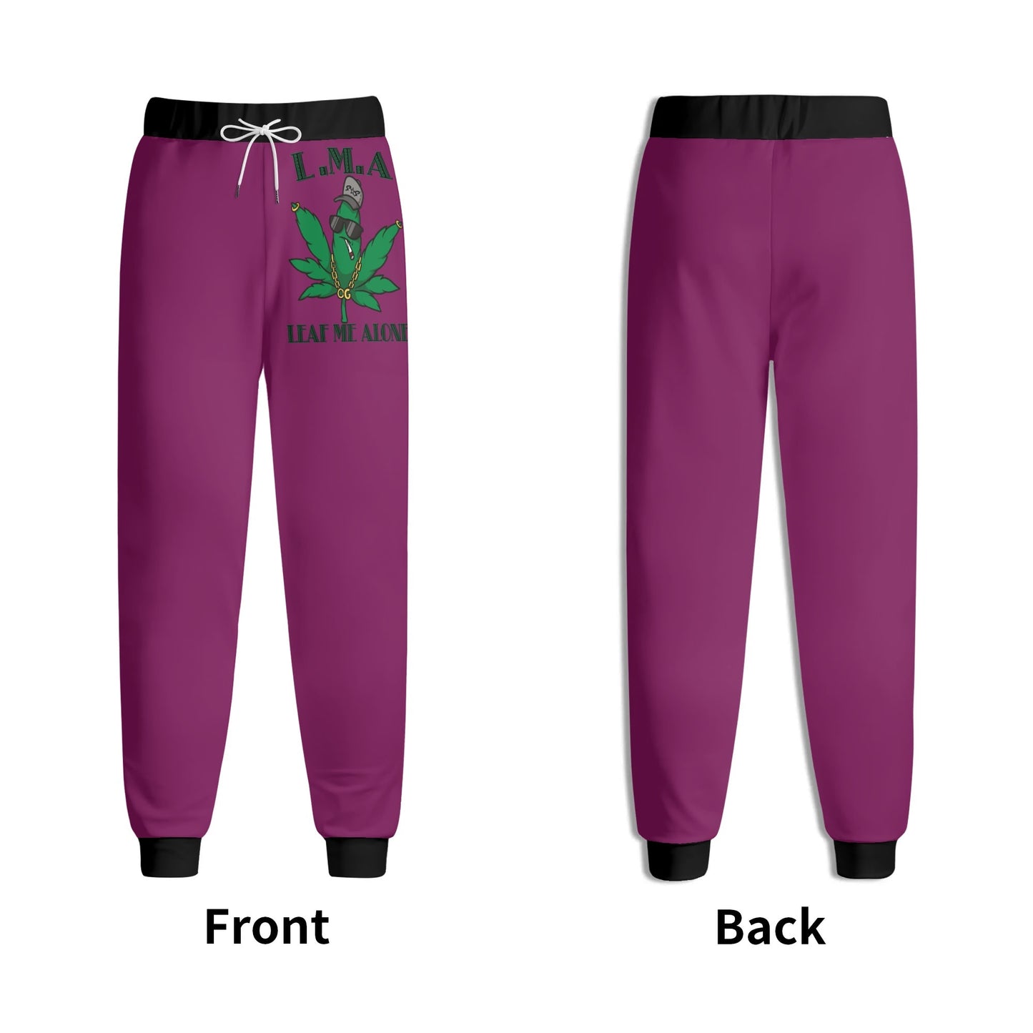 L.M.A. Leaf Me Alone 420  Mens Purple Sweatpants