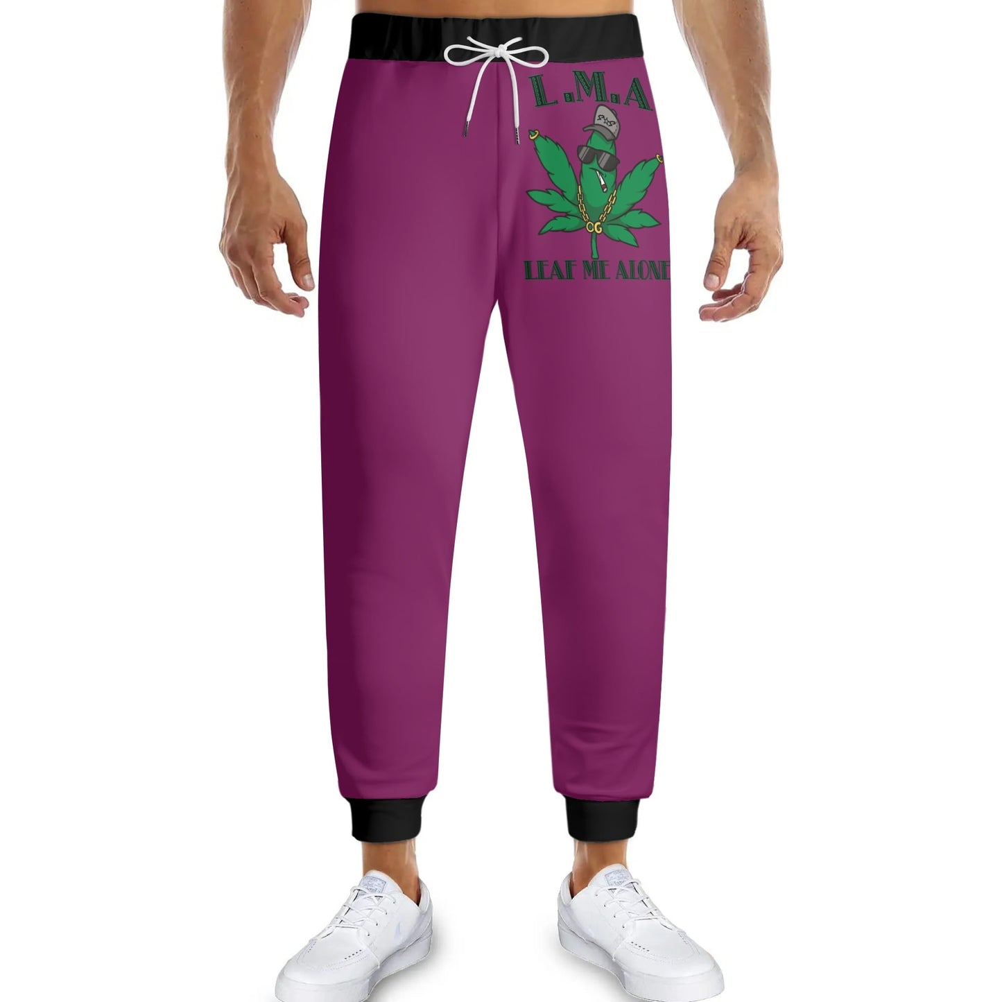 L.M.A. Leaf Me Alone 420  Mens Purple Sweatpants