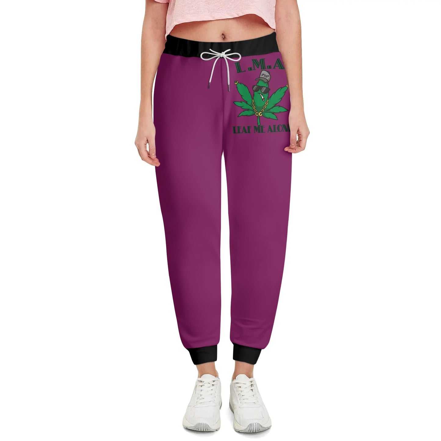 L.M.A. Leaf Me Alone 420  Mens Purple Sweatpants