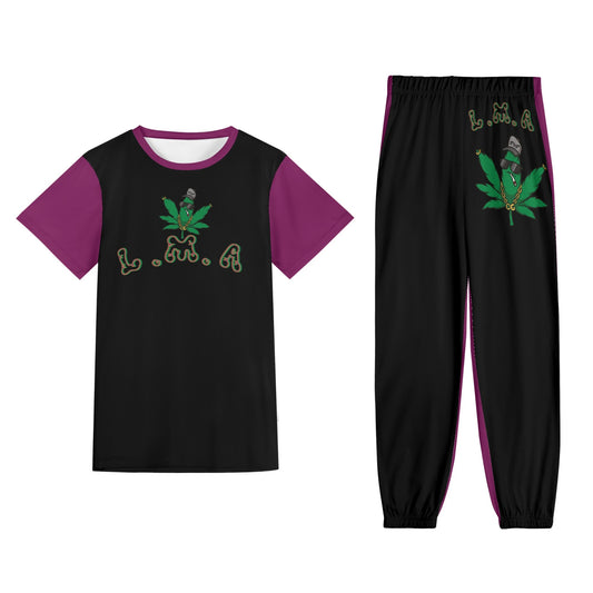 L.M.A. Leaf Me Alone 420 Unisex Adult Short Sleeve Sets