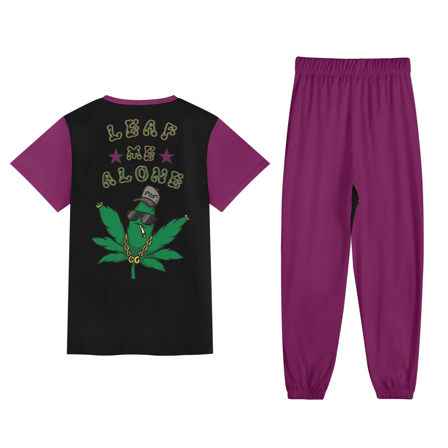 L.M.A. Leaf Me Alone 420 Unisex Adult Short Sleeve Sets