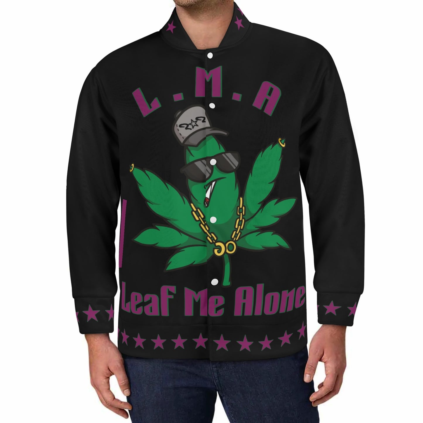 L.M.A. Leaf Me Alone 420 Black/Purple Jacket