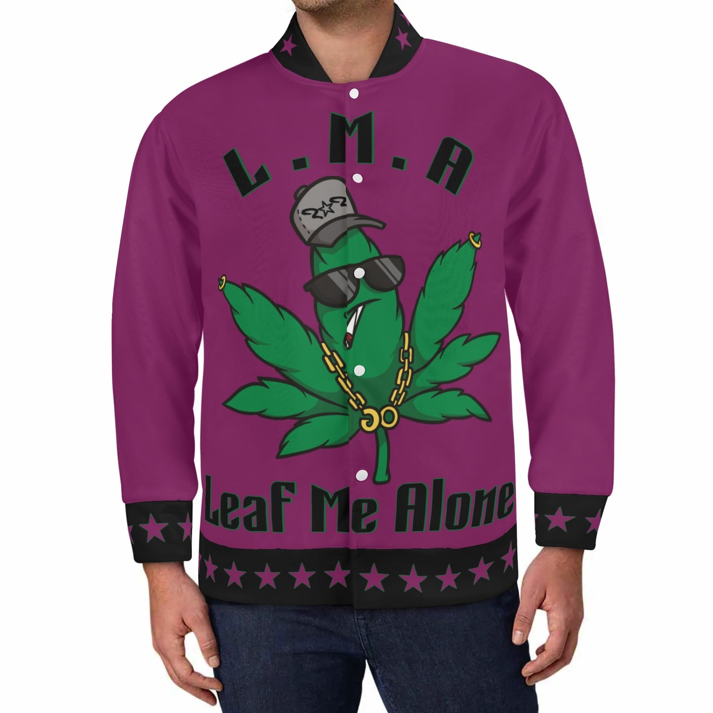 L.M.A. Leaf Me Alone 420 Purple Jacket