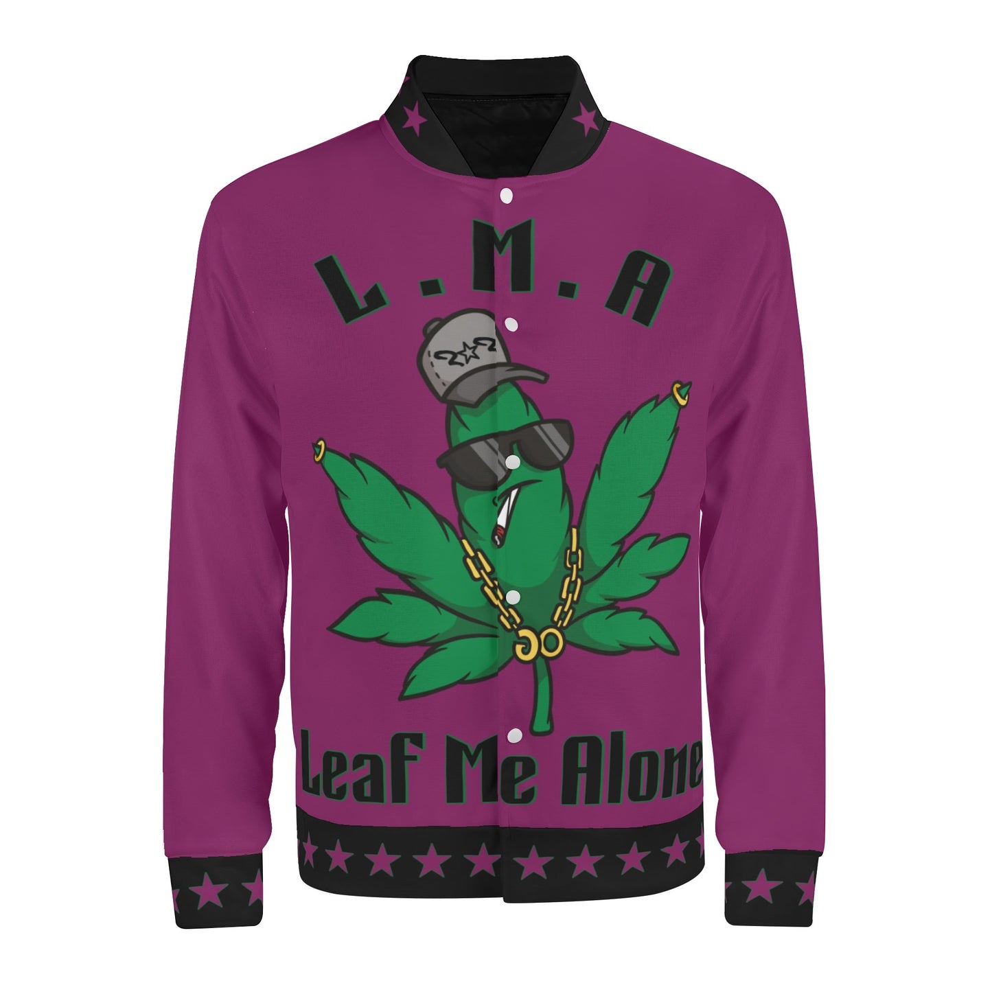 L.M.A. Leaf Me Alone 420 Purple Jacket