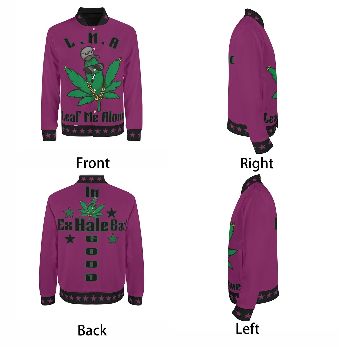 L.M.A. Leaf Me Alone 420 Purple Jacket