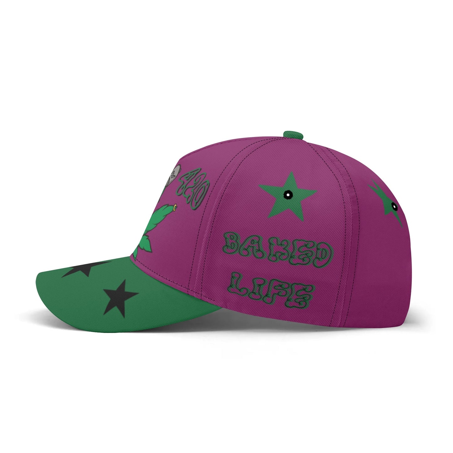 L.M.A. Leaf Me Alone 420  Purple/Green Baseball Cap